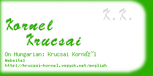 kornel krucsai business card